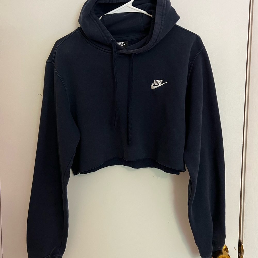 Nike Navy Cropped Sweatshirt